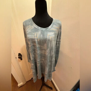 Philosophy Arrow Graphic Blue Tunic Tee Size Medium
